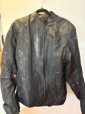 Joe Rocket Black Women's Motorcycle Jacket with Floral Accents